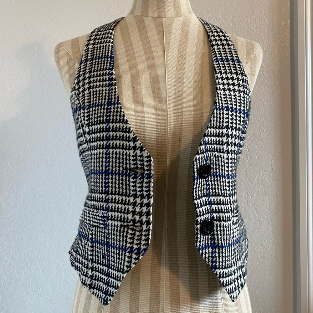 90s Vintage Rampage Houndstooth Vest Small